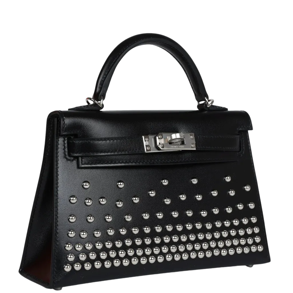 HermÃ¨s Kelly Sellier 20 CloutÃ© Black Box Palladium Hardware